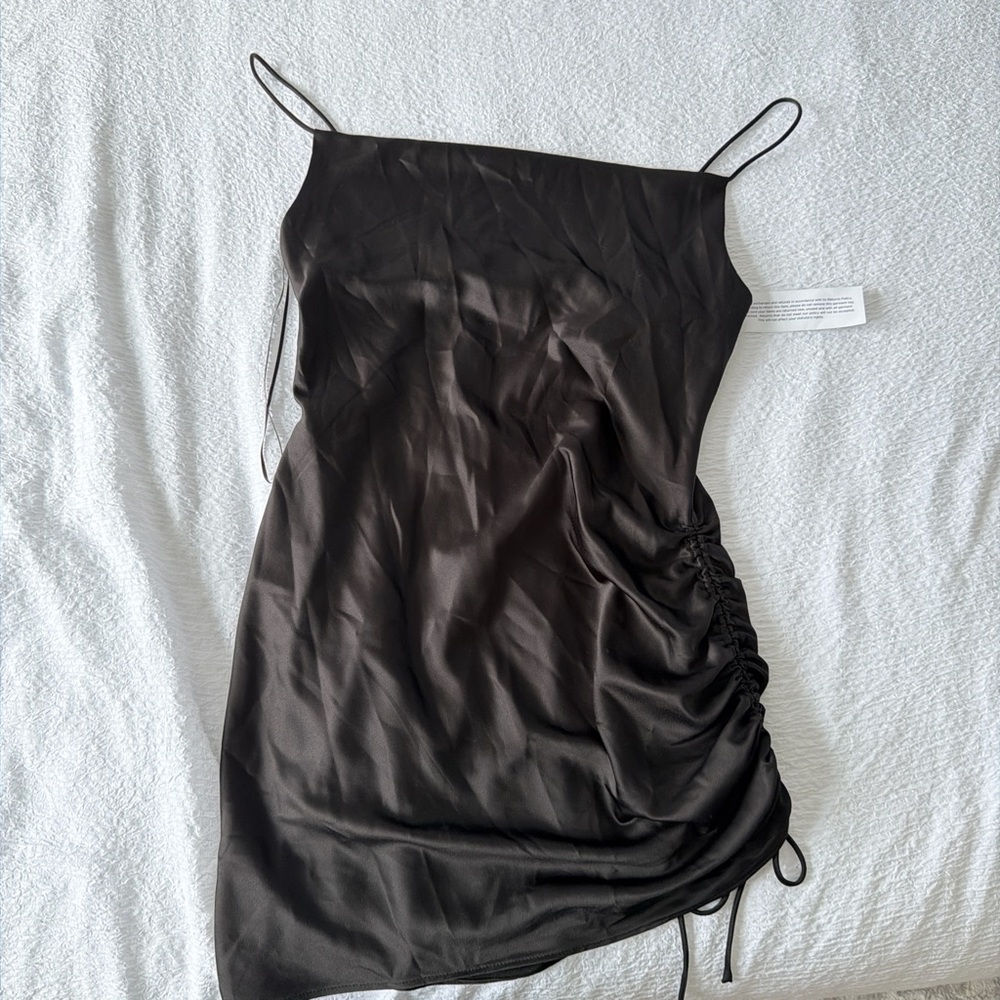 Topshop Black Satin Slip Dress
